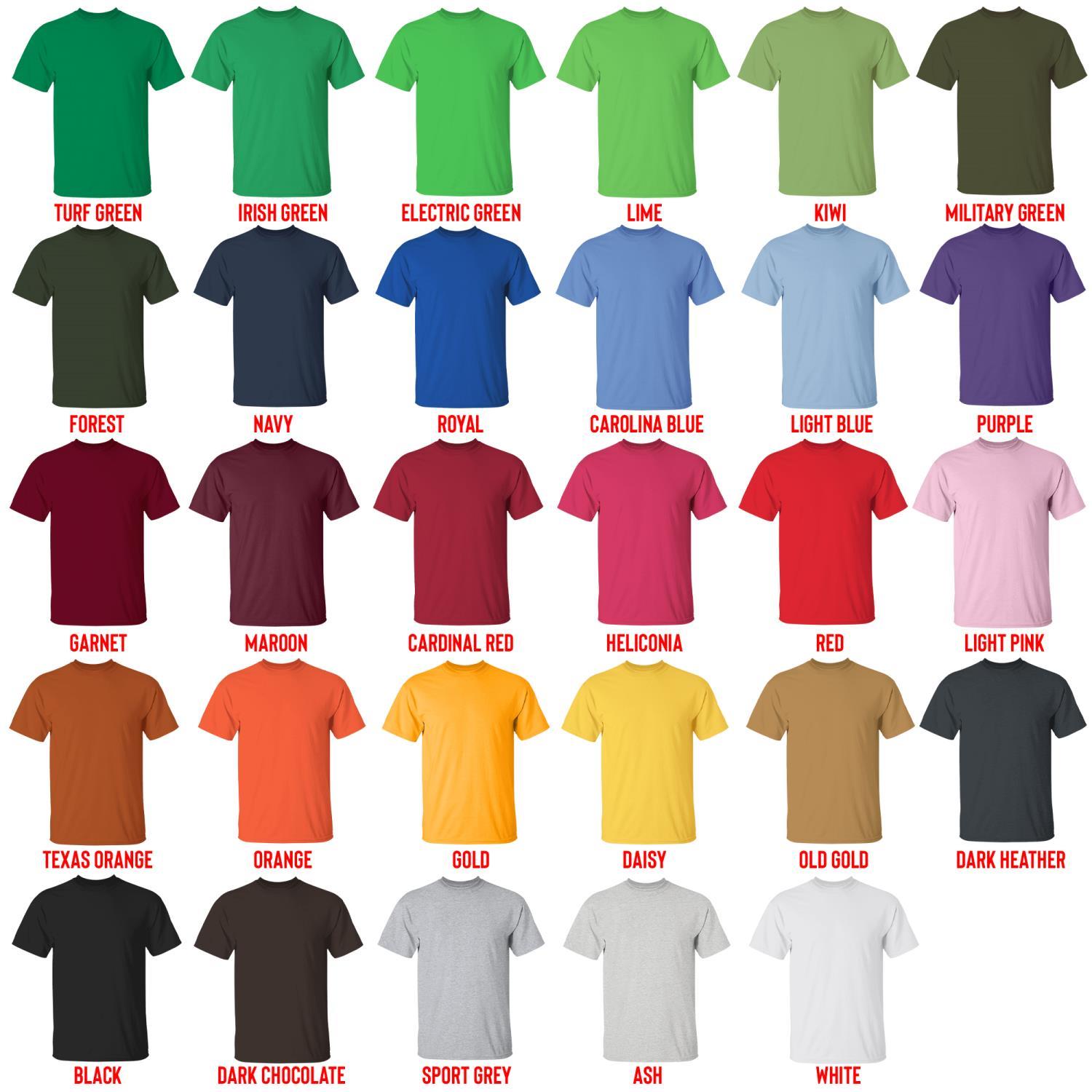 t shirt color chart - G.I. Joe Merch