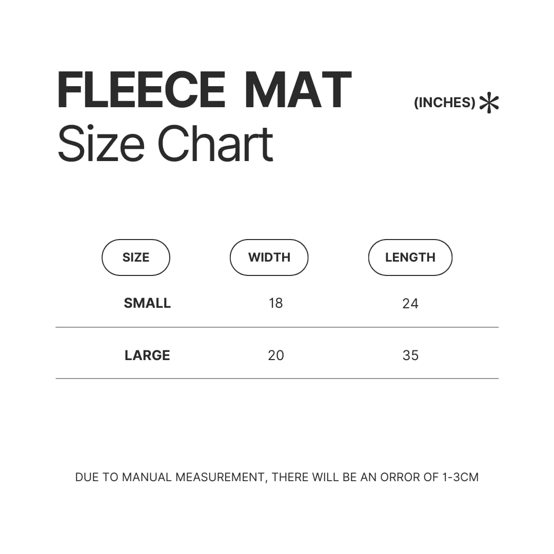 Fleece Mat Size Chart - G.I. Joe Merch