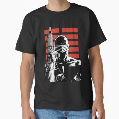 G.I. Joe Snake Eyes Retro Red Stripe Portrait T-shirt