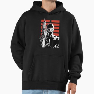 G.I. Joe Snake Eyes Retro Red Stripe Portrait Hoodie