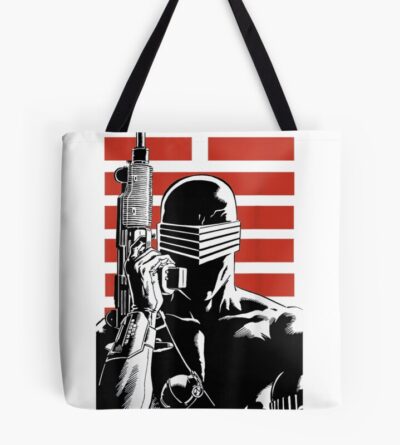 G.I. Joe Snake Eyes Retro Red Stripe Portrait Tote Bag