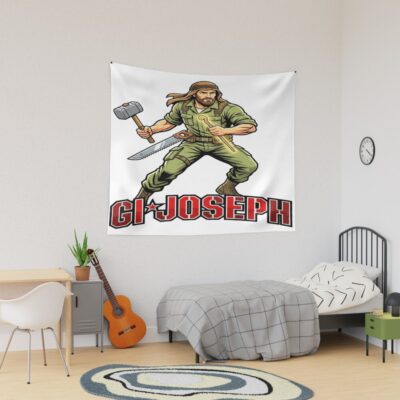 G.I. Joseph Holding Hammer Tapestry