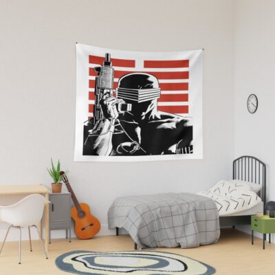 G.I. Joe Snake Eyes Retro Red Stripe Portrait Tapestry