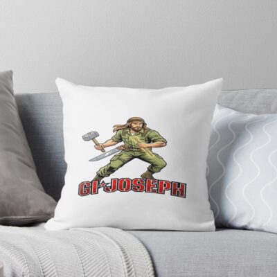 G.I. Joseph Holding Hammer Throw Pillow
